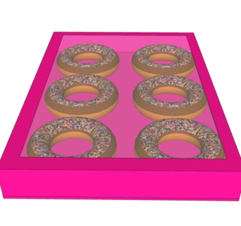 现代小甜圈蛋糕su模型