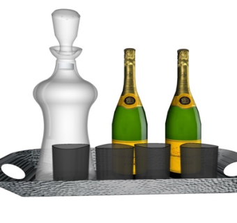 现代酒水酒瓶su模型