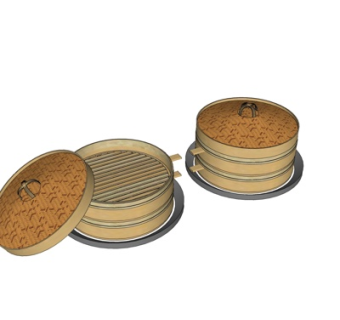 现代蒸笼su模型