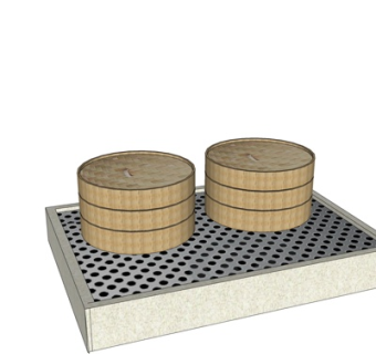 现代蒸笼su模型