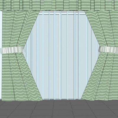 现代窗帘su模型