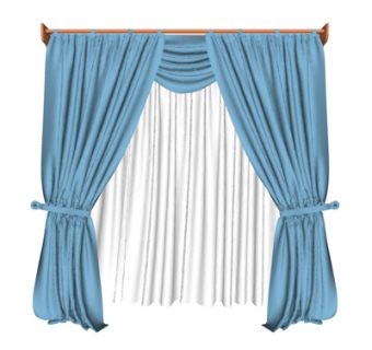 简欧窗帘su模型