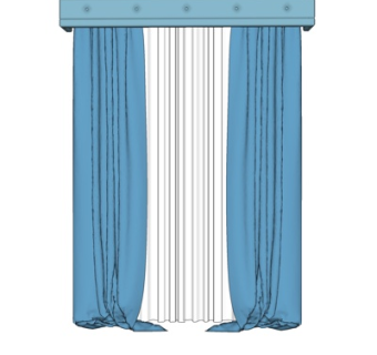 地中海窗帘su模型