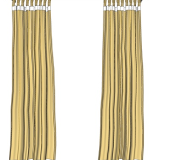 简欧窗帘su模型