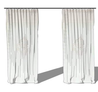 现代窗帘su模型