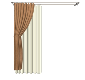 现代窗帘su模型