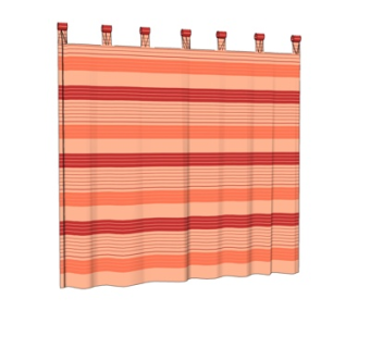 自然风窗帘su模型