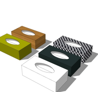 现代纸巾盒su模型