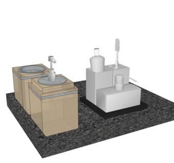 现代卫浴用品su模型