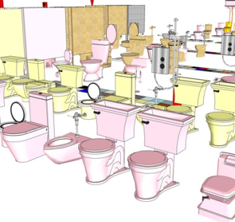 欧式马桶su模型