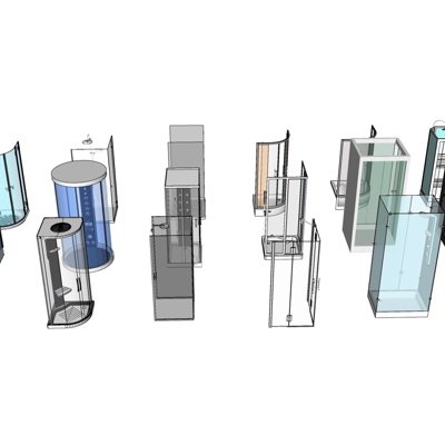 现代淋浴房su模型