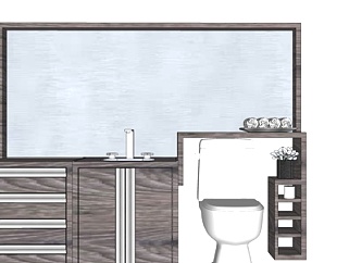 现代浴室柜马桶su模型