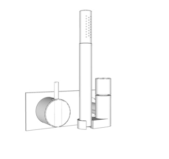 现代淋浴花洒su模型