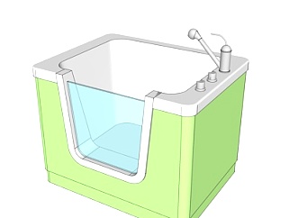 现代玻璃洗手盆su模型