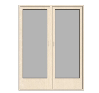 现代玻璃双开门su模型