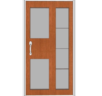 现代实木单开门su模型