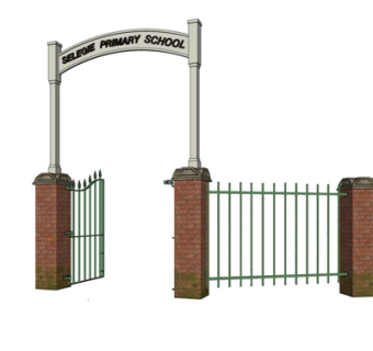 欧式庭院围墙大门su模型