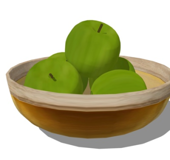 现代青苹果su模型