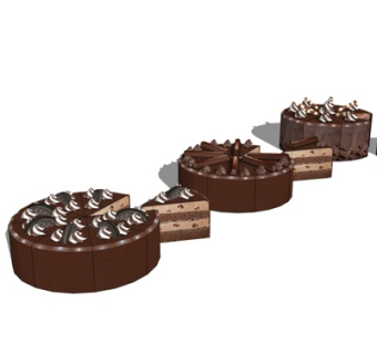 现代巧克力蛋糕su模型