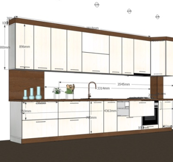 现代厨房橱柜su模型