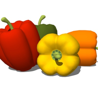 现代辣椒组合su模型