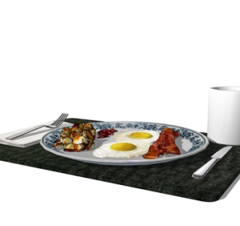 现代猪扒食物su模型