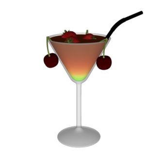 现代草莓饮料su模型