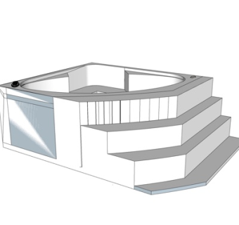 现代智能蹲便器su模型