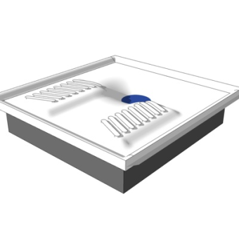 现代蹲便器su模型