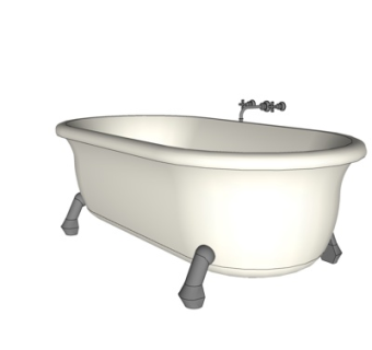 现代小浴缸su模型