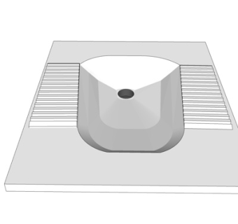 现代蹲便器su模型