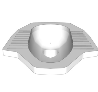现代蹲便器su模型