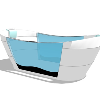 现代玻璃浴缸su模型