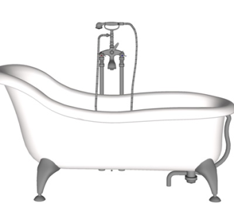欧式陶瓷浴缸su模型