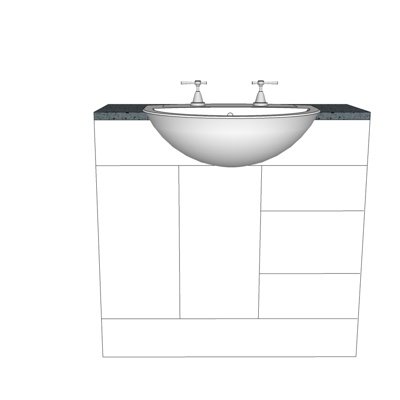 现代洗手台盆su模型
