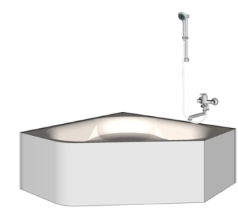 现代浴缸花洒su模型