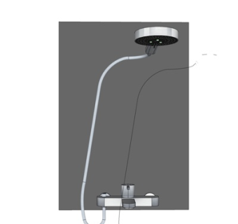现代淋浴花洒su模型