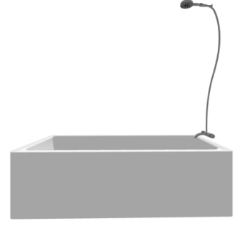 现代浴缸花洒su模型