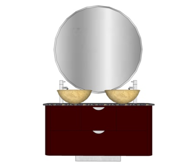 后现代洗手台盆su模型