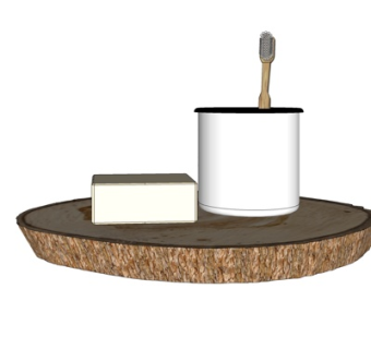 现代牙刷杯子su模型