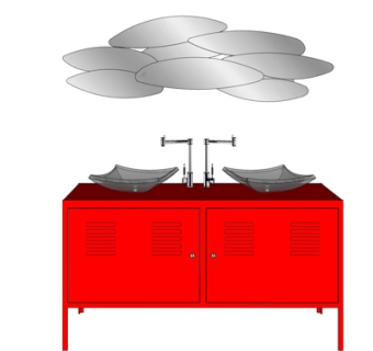 现代创意洗手台盆su模型