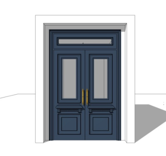 简欧大门su模型