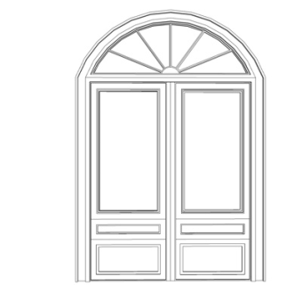 简欧大门su模型