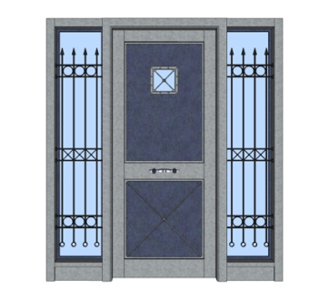 简欧大门su模型