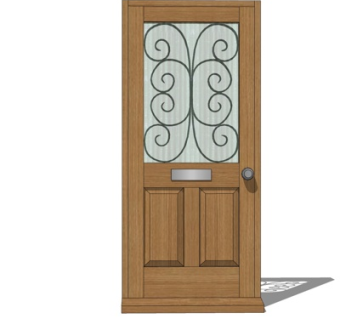 简欧房门su模型