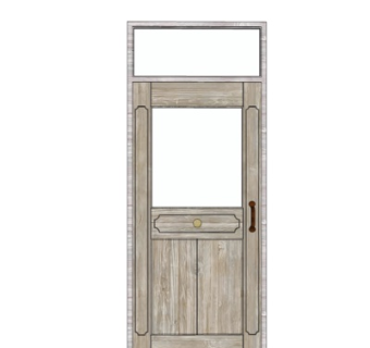 新中式房门su模型