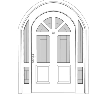 简欧大门su模型