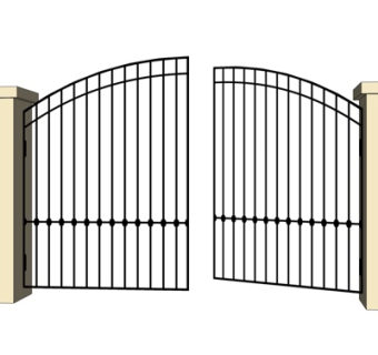 现代户外大门su模型