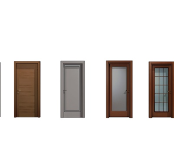 新中式房门su模型