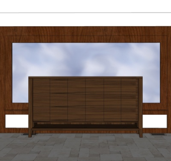 新中式衣柜su模型